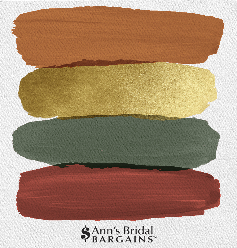 The Perfect Wedding Color Palette Copper Gold Pine And Brick