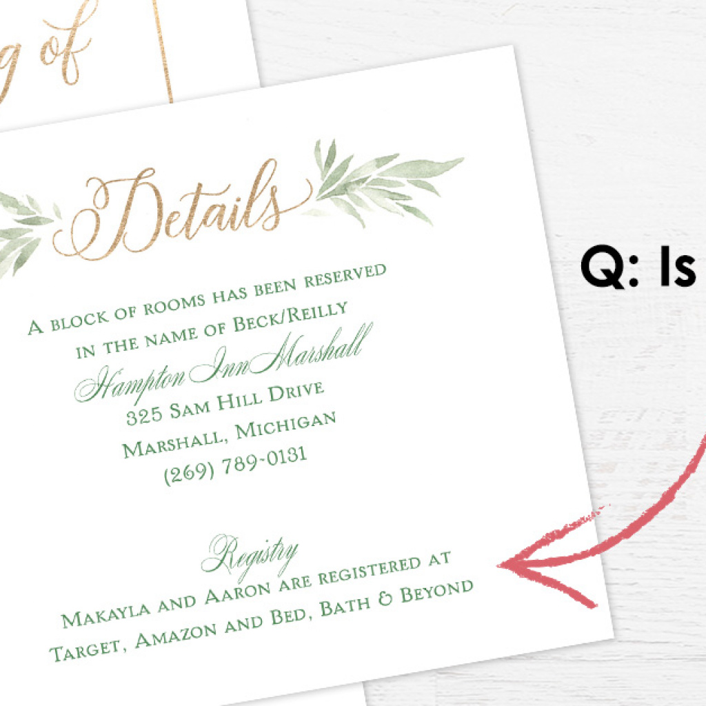 Q&A: Can We Put Registry Information on Our Wedding Invitations?