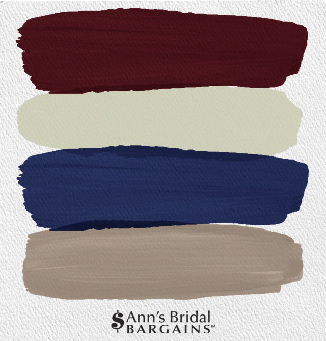 The Perfect Wedding Color Palette: Maroon + Sage + Navy + Oak